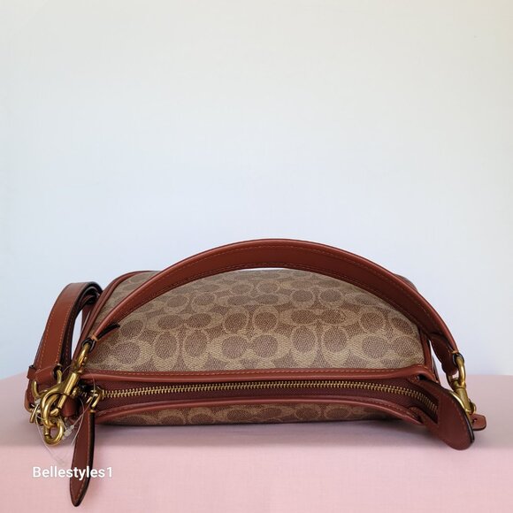 COACH Cary Signature Canvas & Calf Leather w Convertible Straps Crossbody 🎈$238 - Picture 9 of 16